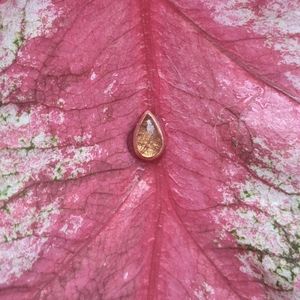 BVLA Rutilated quartz pear cab in rose gold